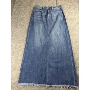The Hidden Los Angeles Skirt, Women's M Blue Jean Denim Long Minimalist Capsule